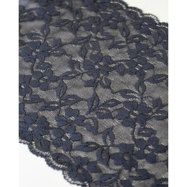 Stretch Lace Trim - 160mm - Anthracite | Truro Fabrics
