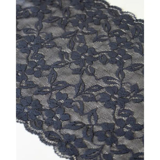 Stretch Lace Trim - 160mm - Anthracite | Truro Fabrics