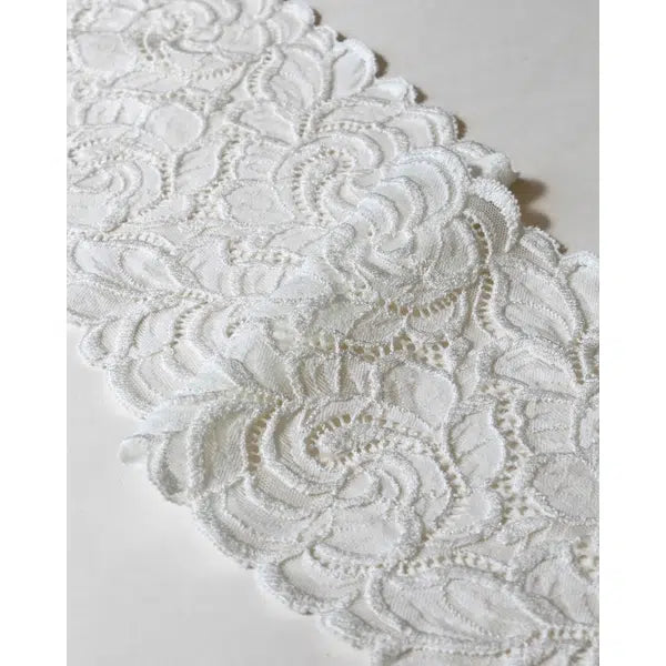 Stretch Lace Trim - 160mm - Cream | Truro Fabrics