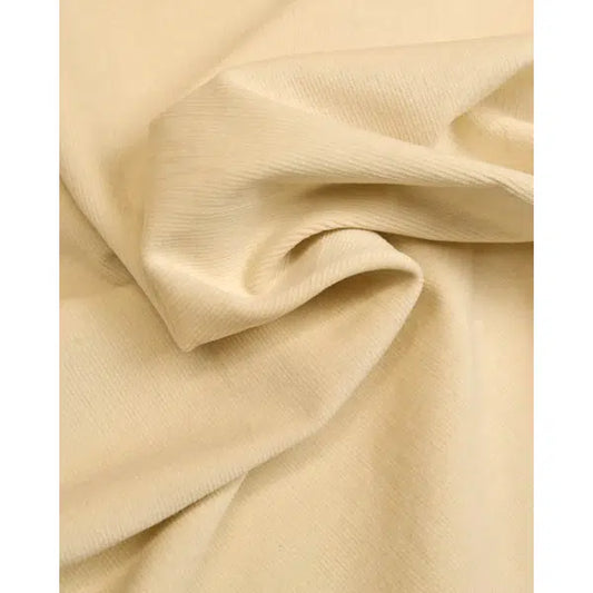 Stretch Needlecord Fabric - Cream | Truro Fabrics
