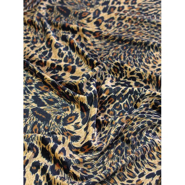Stretch Velour Fabric - Leopard Print – view 3 | Truro Fabrics