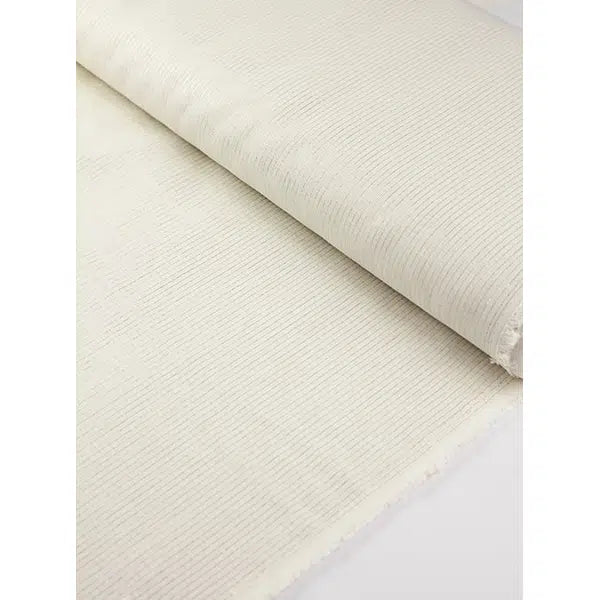 Striped Lurex Linen Fabric - Vanilla Frost – view 2 | Truro Fabrics