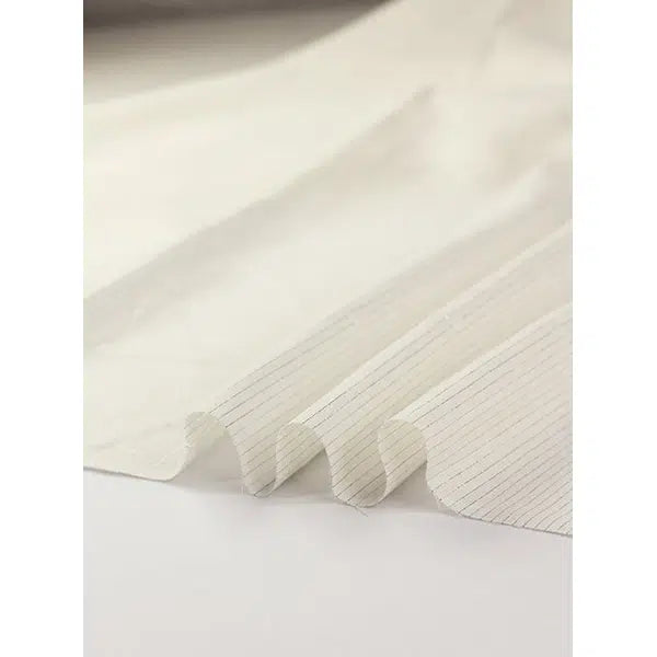Striped Lurex Linen Fabric - Vanilla Frost – view 4 | Truro Fabrics