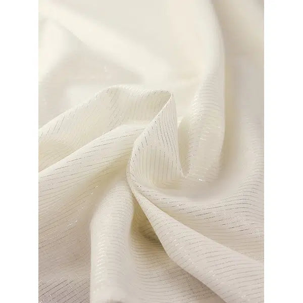 Striped Lurex Linen Fabric - Vanilla Frost – view 5 | Truro Fabrics