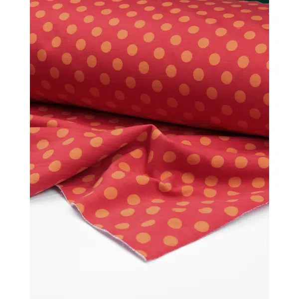 Sweatshirt Fleece Fabric - Penny Polka Marmalade | Truro Fabrics