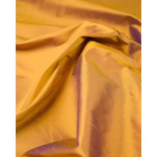 Thai Shot Silk Dupion Fabric - Purple & Gold – view 2 | Truro Fabrics