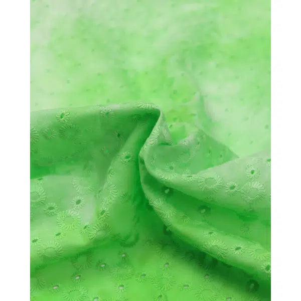 Tie Dye Broderie Anglais Fabric - Lime | Truro Fabrics