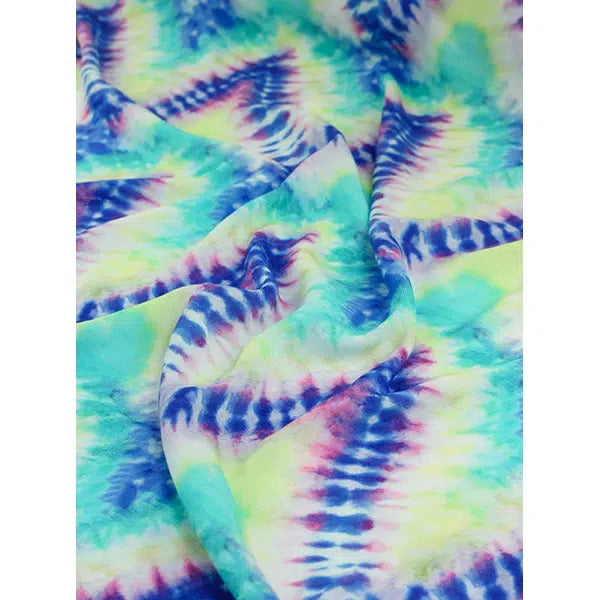 Tie-Dye Viscose Crepe Fabric - Blue Crush – view 4 | Truro Fabrics