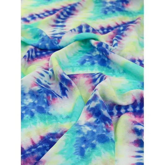 Tie-Dye Viscose Crepe Fabric - Blue Crush | Truro Fabrics