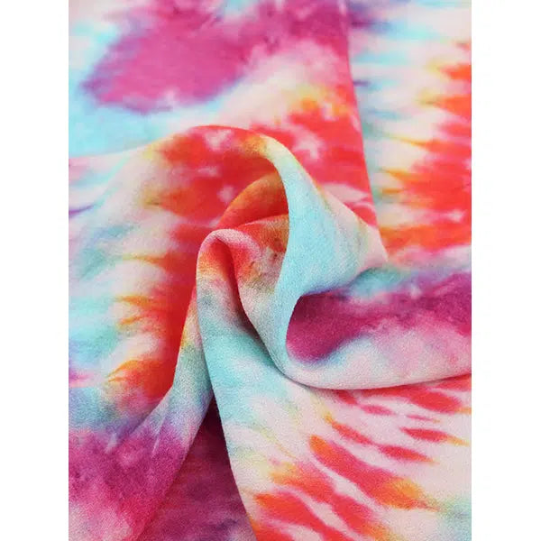 Tie-Dye Viscose Crepe Fabric - Fruit Punch – view 2 | Truro Fabrics