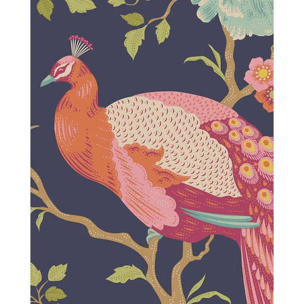 Tilda Patchwork Cotton Fabric - Chic Escape - Peacock Tree Navy – view 2 | Truro Fabrics