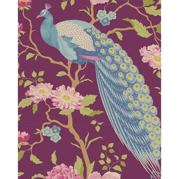 Tilda Patchwork Cotton Fabric - Chic Escape - Peacock Tree Grape – view 3 | Truro Fabrics