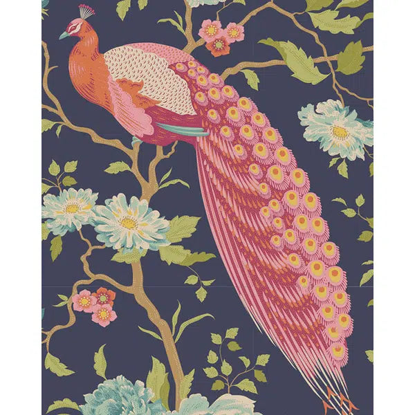 Tilda Patchwork Cotton Fabric - Chic Escape - Peacock Tree Navy – view 3 | Truro Fabrics