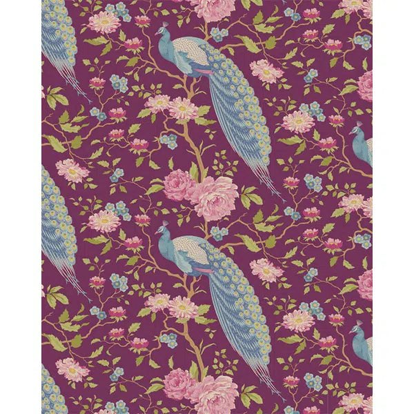 Tilda Patchwork Cotton Fabric - Chic Escape - Peacock Tree Grape | Truro Fabrics