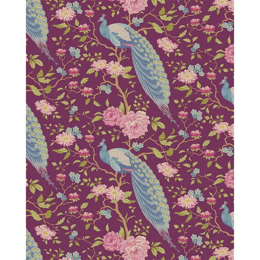 Tilda Patchwork Cotton Fabric - Chic Escape - Peacock Tree Grape | Truro Fabrics