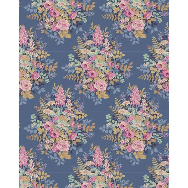 Tilda Patchwork Cotton Fabric - Chic Escape - Whimsy Flower Blue – view 2 | Truro Fabrics
