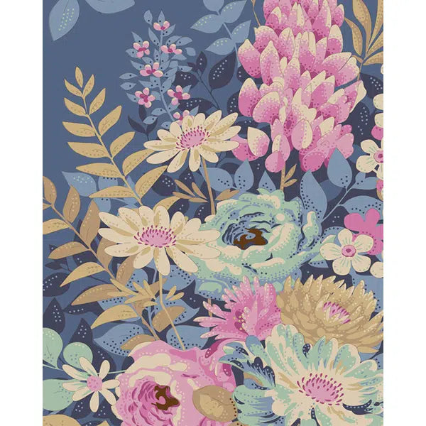 Tilda Patchwork Cotton Fabric - Chic Escape - Whimsy Flower Blue – view 3 | Truro Fabrics