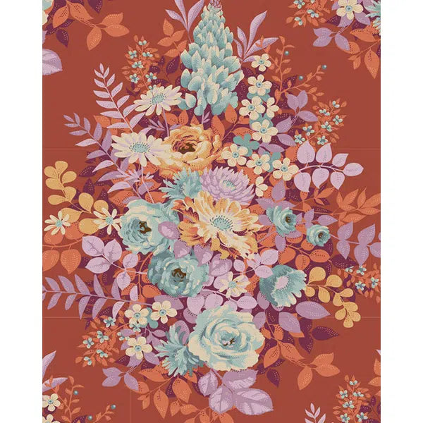 Tilda Patchwork Cotton Fabric - Chic Escape - Whimsy Flower Ginger | Truro Fabrics
