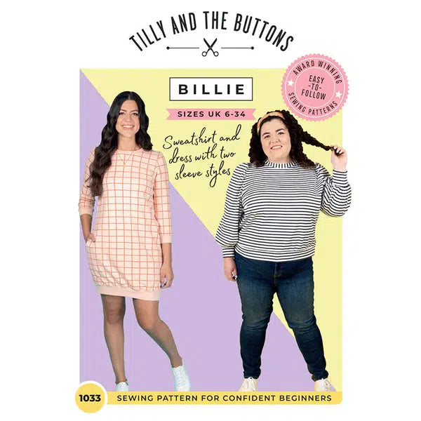 Tilly and the Buttons Sewing Pattern - Billie Sweatshirt & Dress – view 3 | Truro Fabrics
