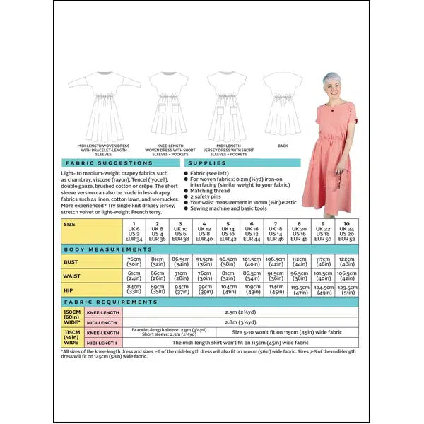 Tilly and The Buttons Sewing Pattern - Lotta Dress – view 3 | Truro Fabrics