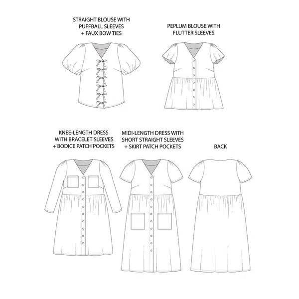 Tilly and the Buttons Sewing Pattern - Nell Blouse & Dress