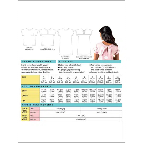 Tilly and The Buttons Sewing Pattern - Stevie Tunic