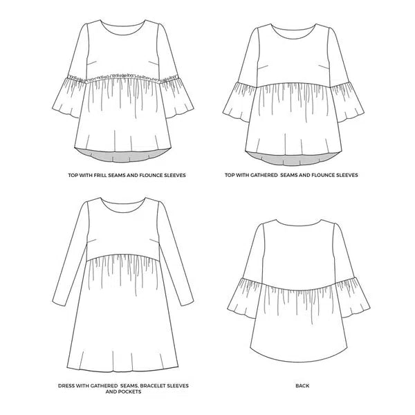 Tilly & The Buttons Sewing Pattern - Indigo Smock Dress & Top – view 9 | Truro Fabrics