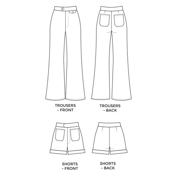 Tilly & The Buttons Sewing Pattern - Jessa Trousers & Shorts – view 4 | Truro Fabrics