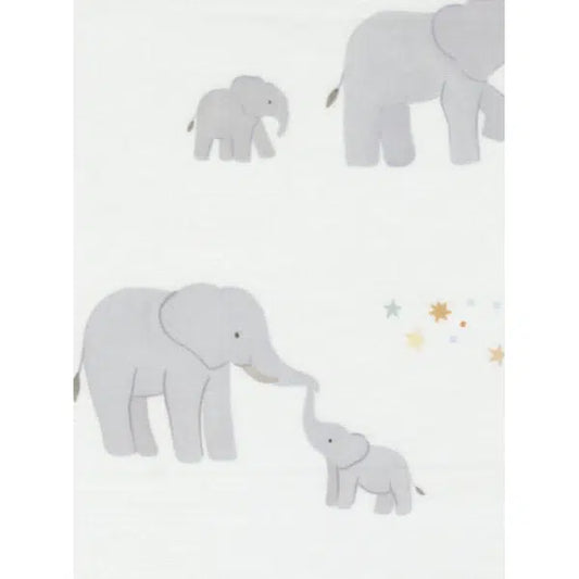 To The Moon And Back - Patchwork Cotton Fabric - Elephants - Dove | Truro Fabrics