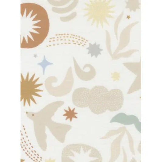 To The Moon And Back - Patchwork Cotton Fabric - Nursery Motifs - Dove | Truro Fabrics