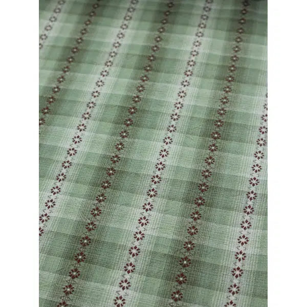 Tochio Yarn Dyed Cotton Fabric - Flowerline Sage – view 4 | Truro Fabrics