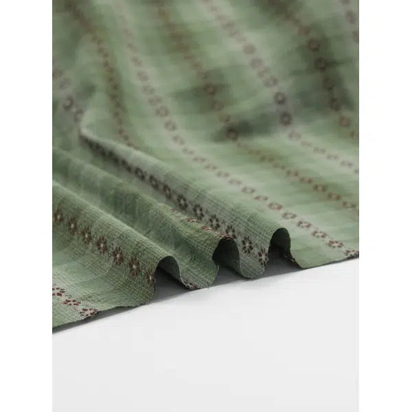 Tochio Yarn Dyed Cotton Fabric - Flowerline Sage – view 5 | Truro Fabrics