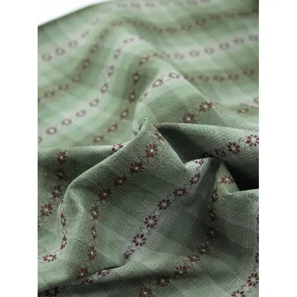 Tochio Yarn Dyed Cotton Fabric - Flowerline Sage | Truro Fabrics