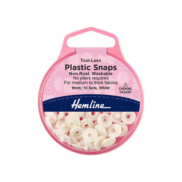 Tool-Less Plastic Snaps | Black & White – view 2 | Truro Fabrics