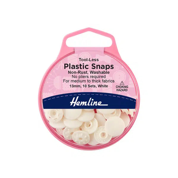 Tool-Less Plastic Snaps | Black & White – view 3 | Truro Fabrics