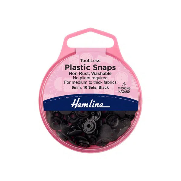 Tool-Less Plastic Snaps | Black & White – view 4 | Truro Fabrics