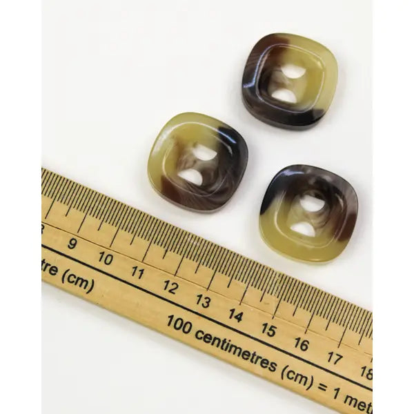Button - Tortoise Shell Squircle - 26mm – view 3 – Truro Fabrics