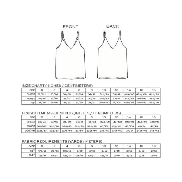 True Bias - Paper Sewing Pattern - Ogden Cami