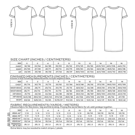 True Bias - Paper Sewing Pattern - Rio Ringer T-Shirt & Dress
