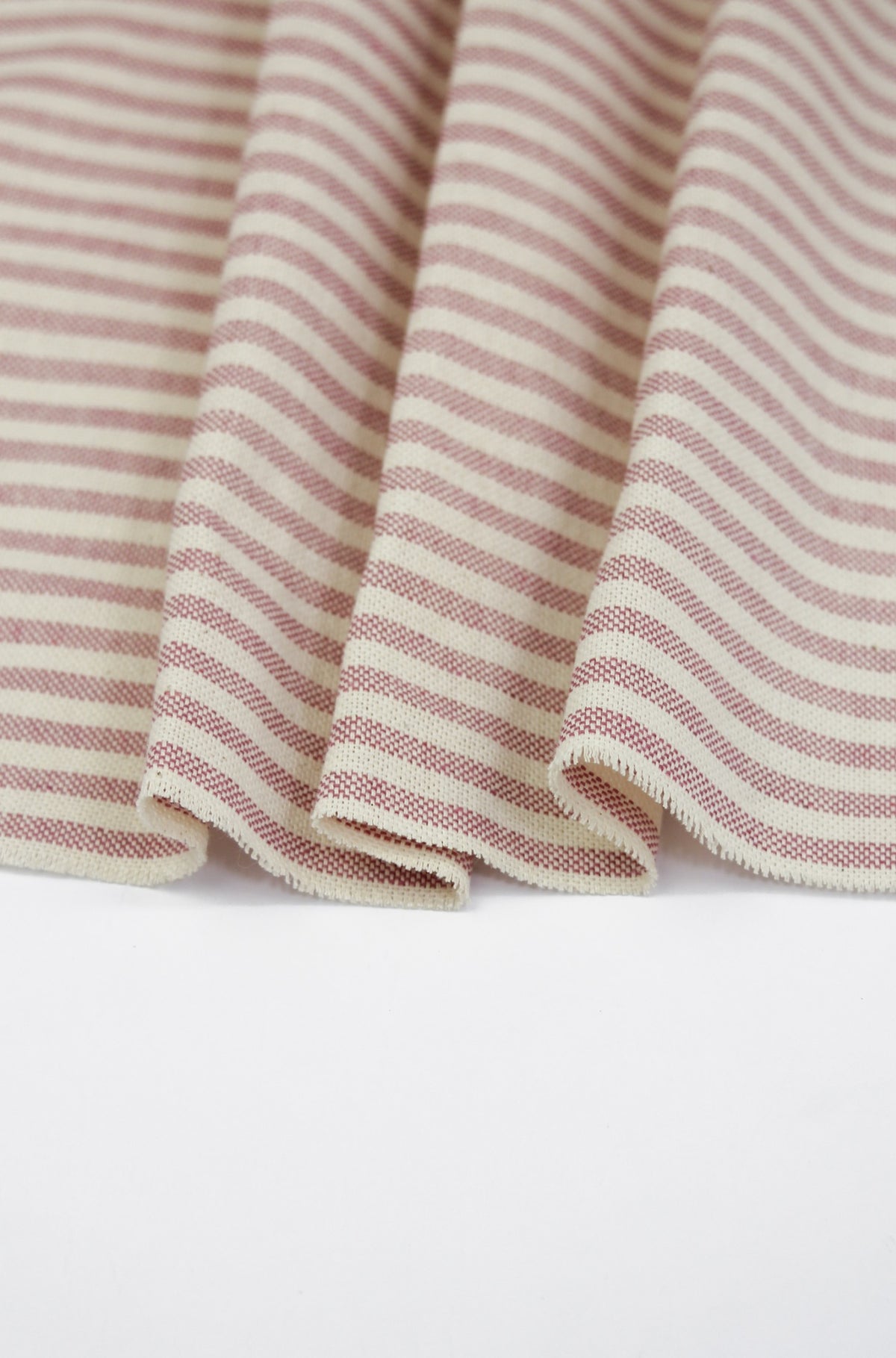 Pink and ivory striped fabric for made-to-measure interiors