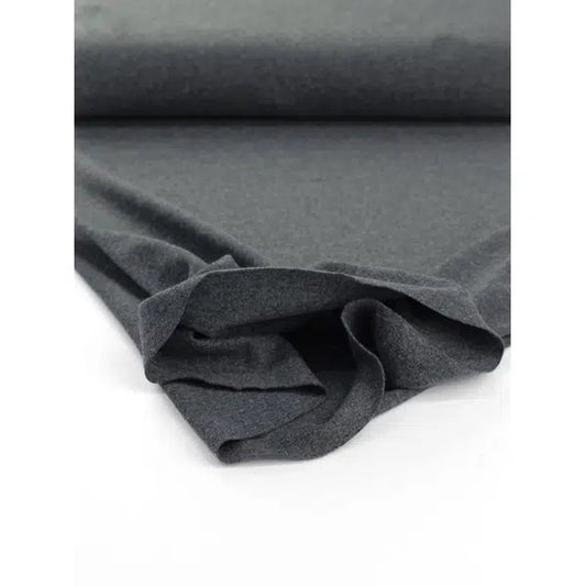 Tubular Cotton Jersey Cuffing  - Grey Marl – view 2 | Truro Fabrics