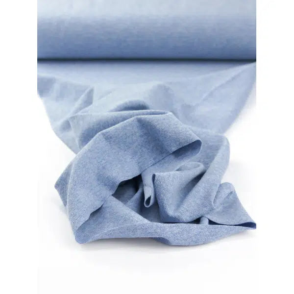 Tubular Cotton Jersey Cuffing  - Pale Blue Marl – view 3 | Truro Fabrics