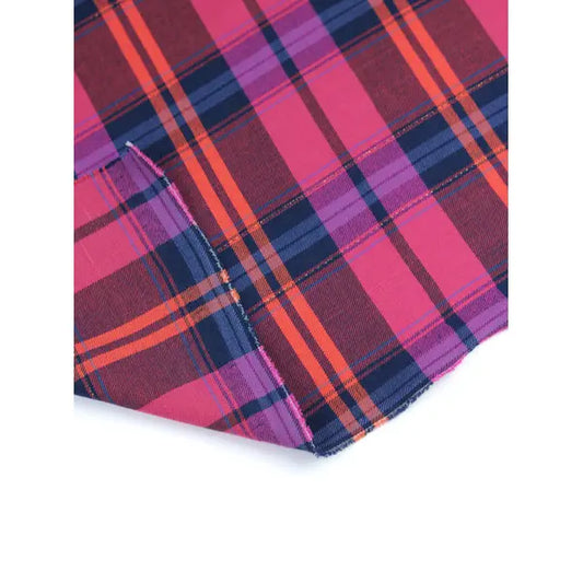 Brushed Cotton Twill Fabric – Twinkling Tartan – Raspberry – Truro Fabrics