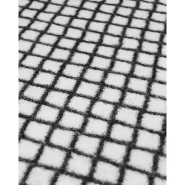 Two-Faced Grid Check Knit Fabric - Black & White