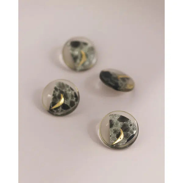 Vintage Button - Cosmic Crescent