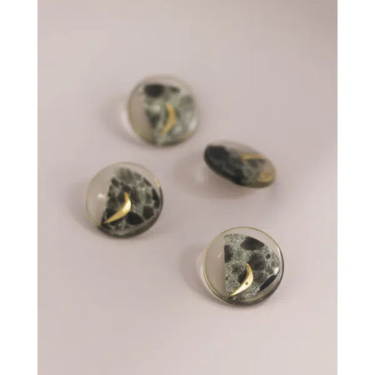 Vintage Button - Cosmic Crescent