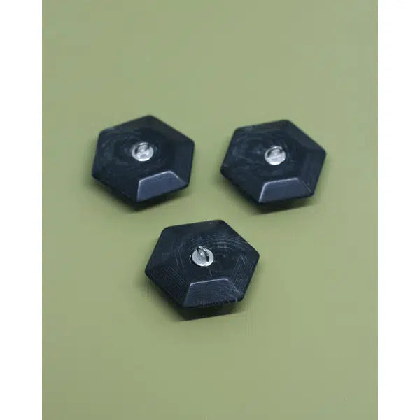 Vintage Button - Noir Hex