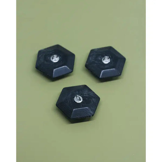 Vintage Button - Noir Hex
