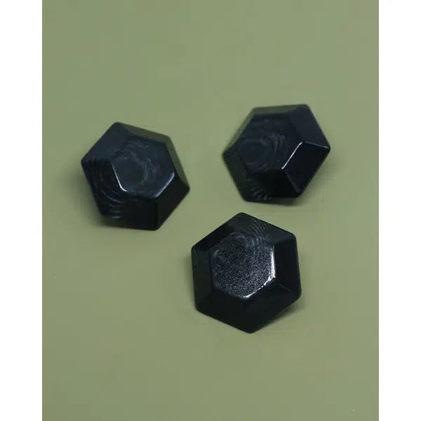 Vintage Button - Noir Hex
