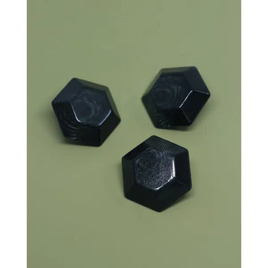 Vintage Button - Noir Hex